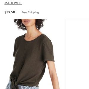 🌿Madewell modern tie front top. Size small